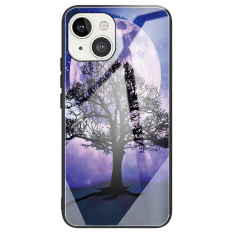 θηκη κινητου iPhone 14 Tree And Moon Tempered Glass